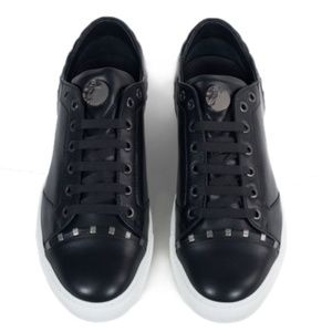 Versace Collection Metal Rivets Leather